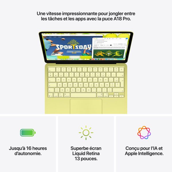 Apple MacBook Neo performances A18 Pro MacBook Neo avec puce A18 Pro et écran Liquid Retina 13 pouces