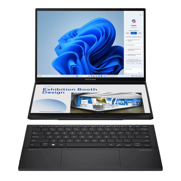 asus-zenbook-duo-ux8406ca-ultra-9-185h-32go-1to-vue-double-ecran-avant asus zenbook duo ux8406ca ultra 9 185h maroc vue double ecran avant