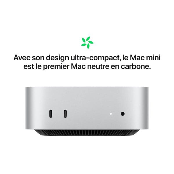 Apple Mac mini M4 – Conception neutre en carbone Mac mini M4 premier Mac neutre en carbone