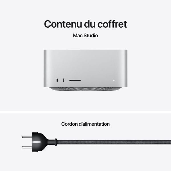 Apple Mac Studio – Contenu du coffret Mac Studio contenu du coffret avec cordon d’alimentation