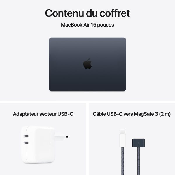 MacBook Air M4 15 pouces – Contenu du coffret Contenu du coffret du MacBook Air M4 15 pouces