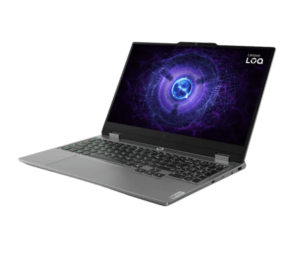 lenovo-loq-17-i7-13650hx-rtx-5050-vue-34-avant-droite lenovo loq 17 i7 rtx 5050 vue 3/4 avant droite